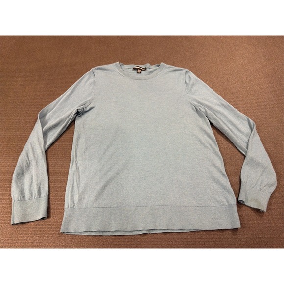 Katherine Barclay Sweaters - Katherine Barclay Extra Fine Merino Wool Long Sleeve‎ Pull Over Sweater Blue XL